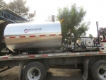 2000 gallon emulsion distributor tank side view, drops onto a truck's chassis